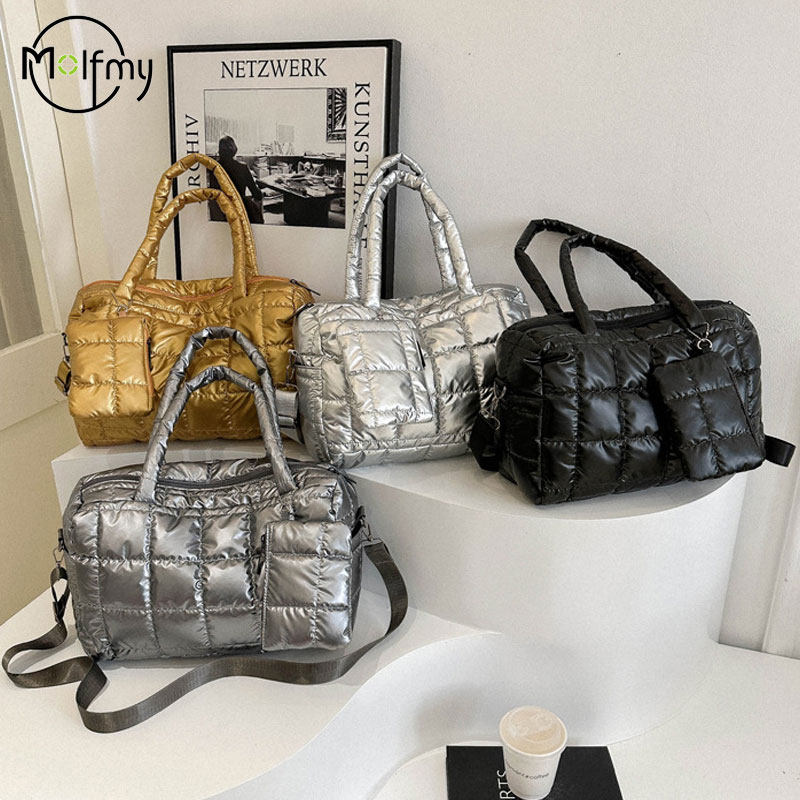 Shoulder Bag Structured - 2 adet lüks uzay çanta yastıklı