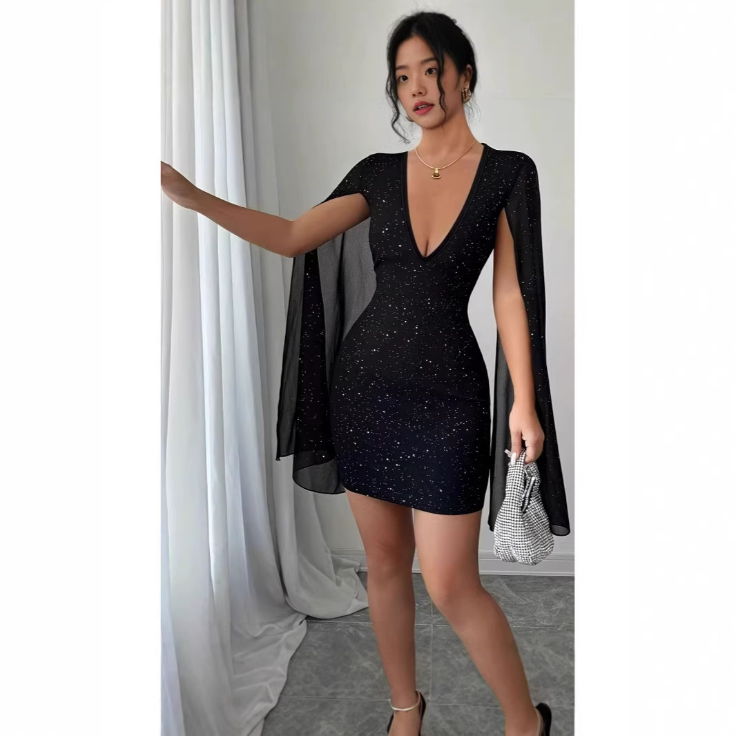 Women Formal Wear For Office - V Yaka Dar Kesim Midi Elbise