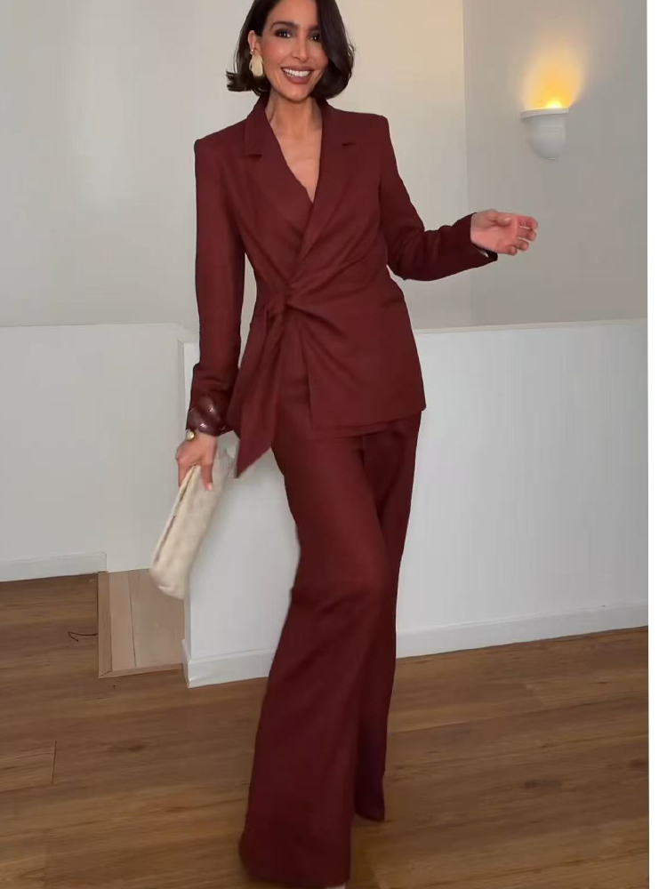 Women'S Formal Wear Pants Suit - Moda Ofis Bayan Blazer Pantolon Takım