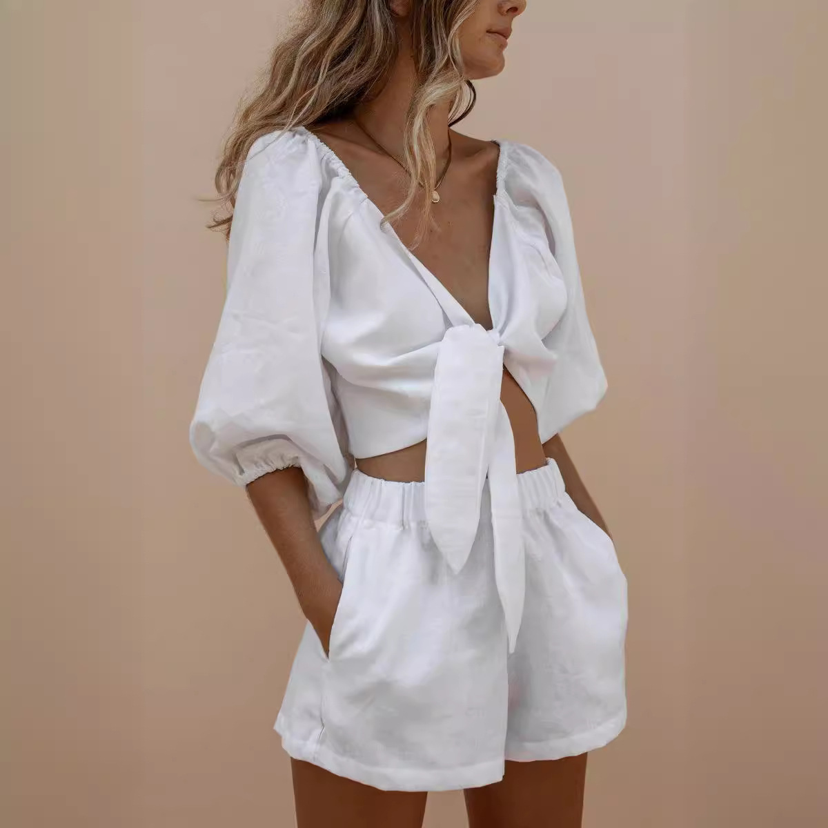 Puf kollu dantel şort monokrom - Monochrome Suit Set incelemesi ve fiyatı