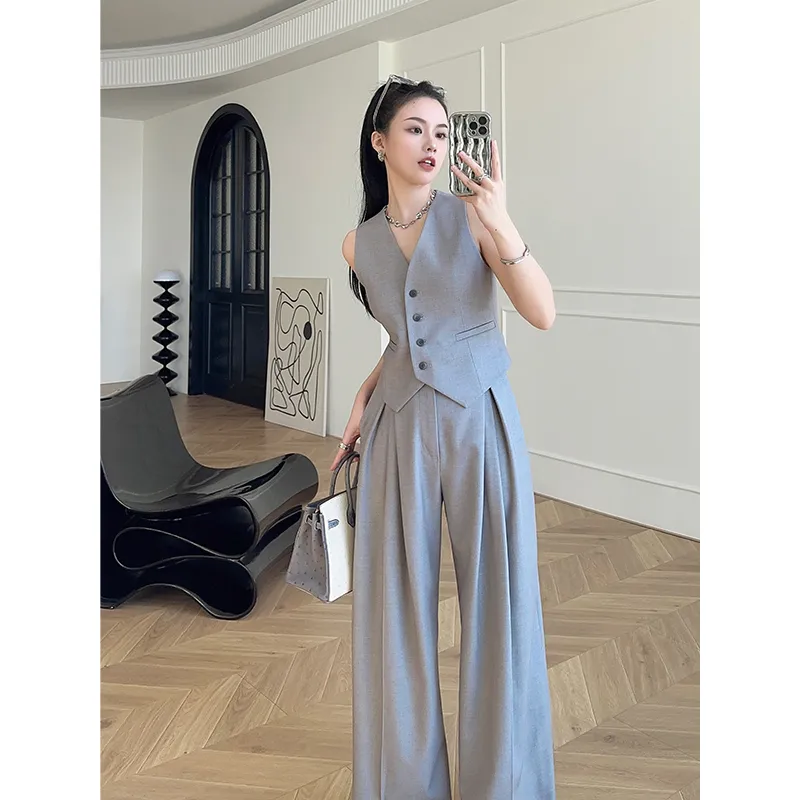 Kadın Kolsuz Yelek Bol Paça Pa - Women Formal Wear Set incelemesi ve fiyatı