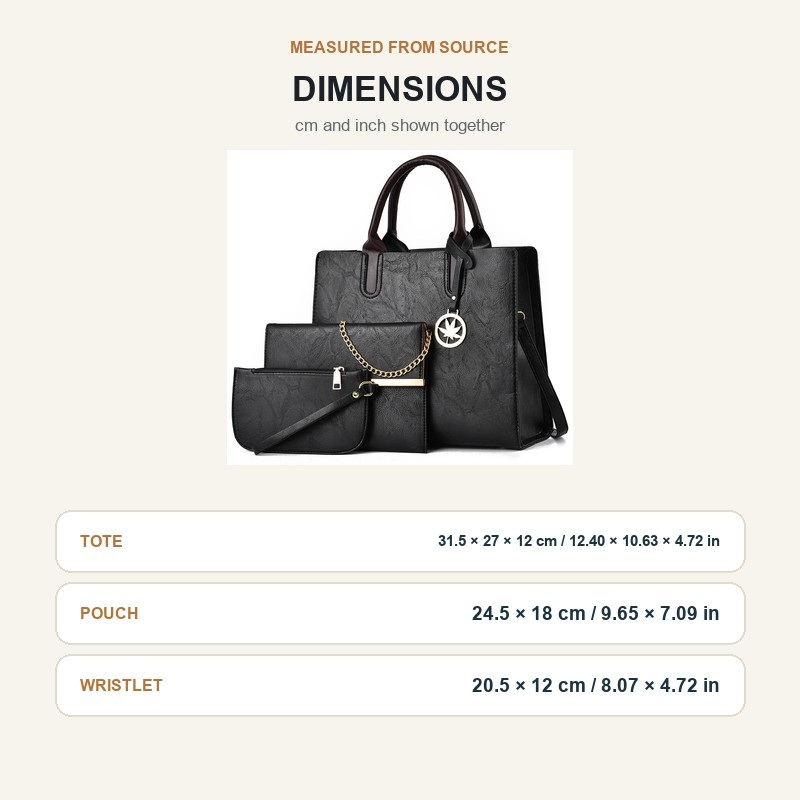 Kadın 3 Parçalı Çanta Seti Büy - Shoulder Bag Structured incelemesi ve fiyatı