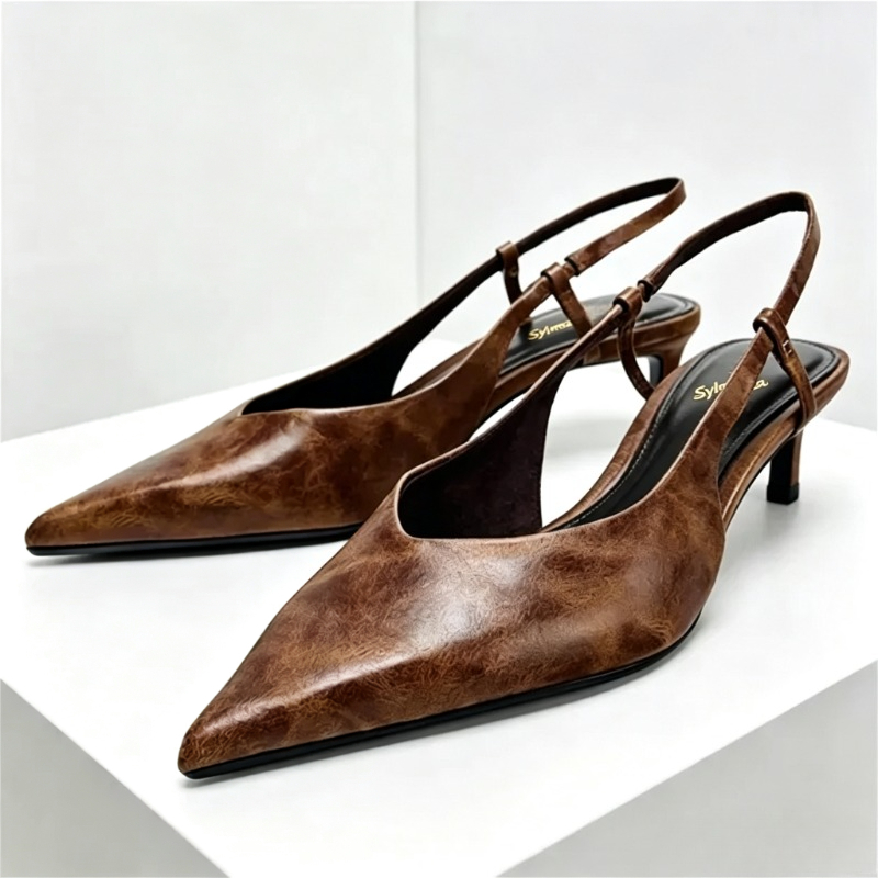 Retro Kahverengi Yavru Kedi To - Slingback Heel Formal incelemesi ve fiyatı