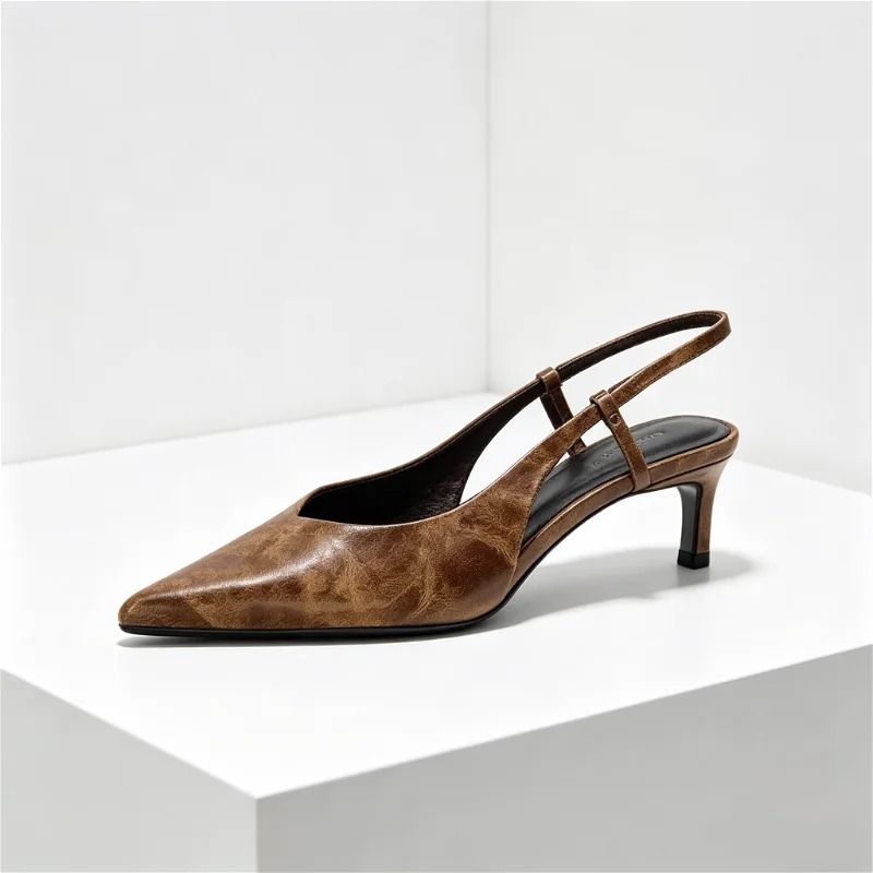Retro Kahverengi Yavru Kedi To - Slingback Heel Formal incelemesi ve fiyatı