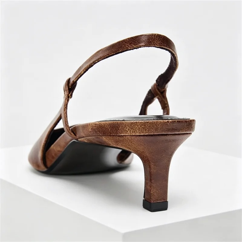 Retro Kahverengi Yavru Kedi To - Slingback Heel Formal incelemesi ve fiyatı